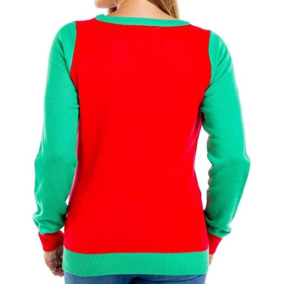 TIPSY ELVES Meowy Cat Ugly Christmas Sweater Small NWT - Picture 2 of 9